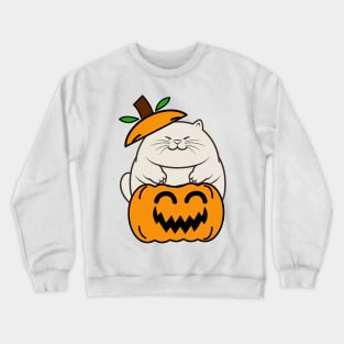 Cute Fat cat is in a pumpkin Crewneck Sweatshirt